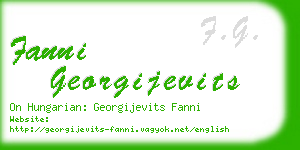 fanni georgijevits business card